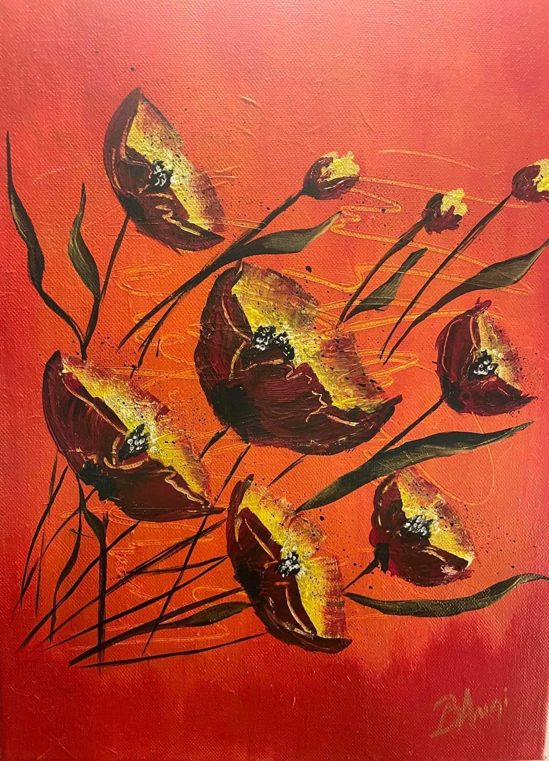 Poppies on fire