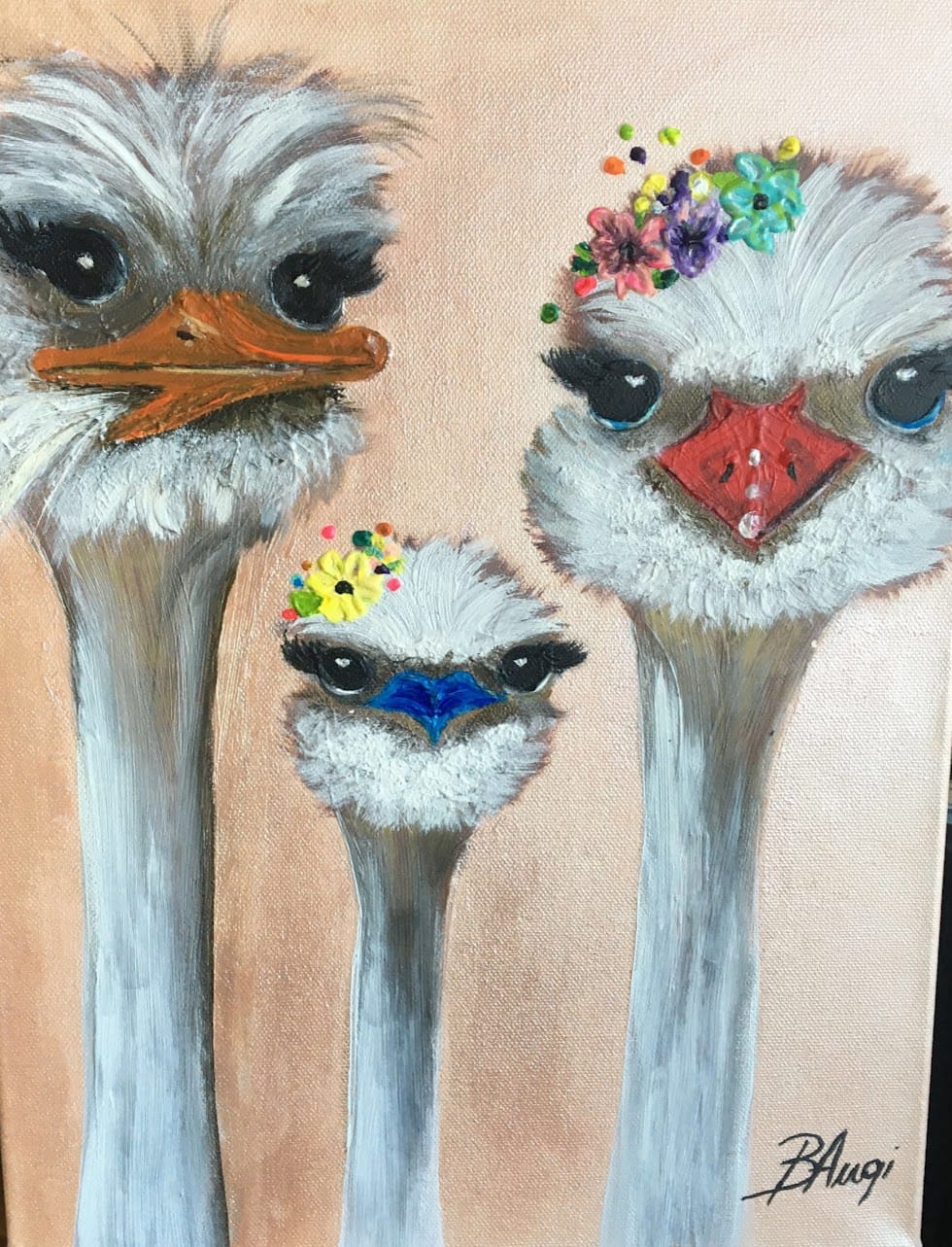 Ostrich family