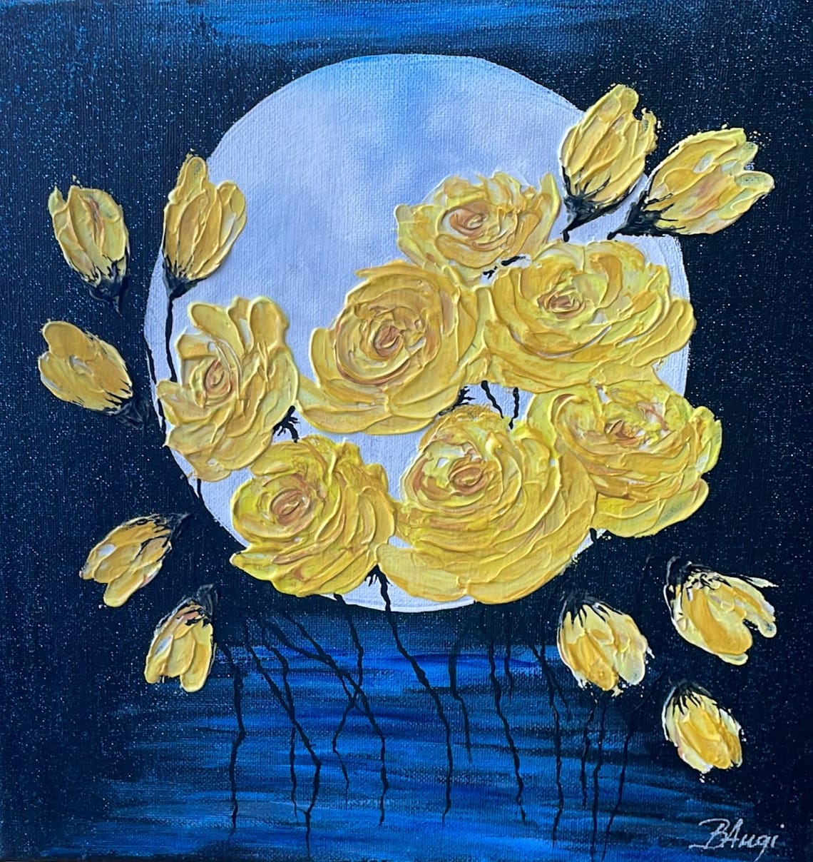 Roses under the moonlight