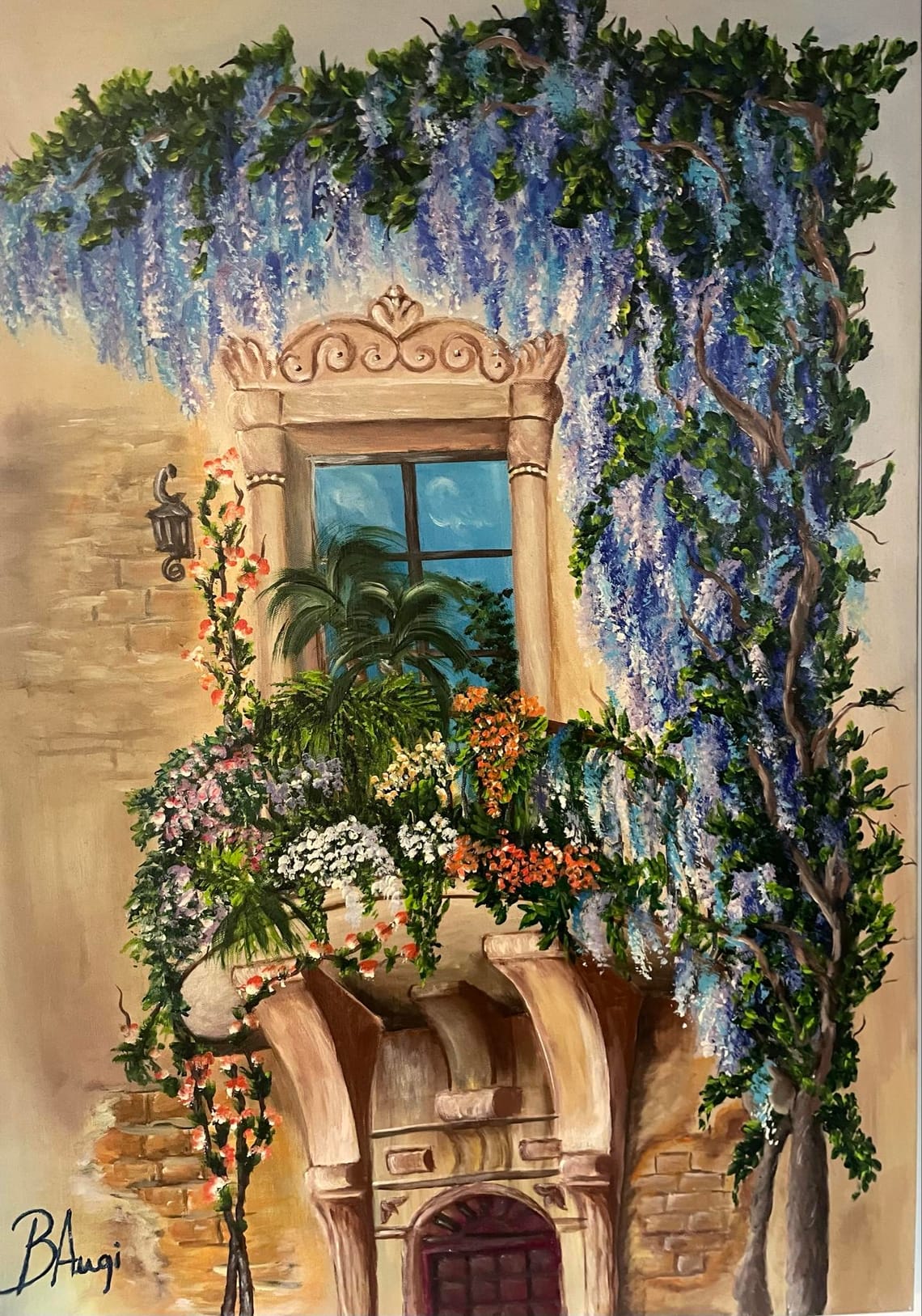 Balcony with Wisteria