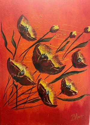 Poppies on fire