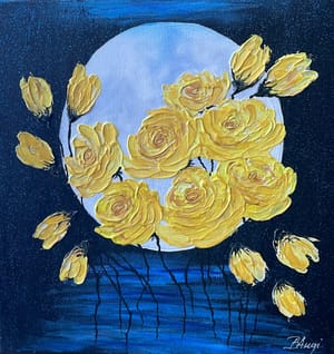 Roses under the moonlight