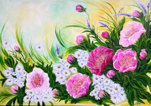 Cheerful peonies